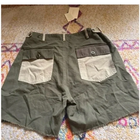 THE GREAT. The Vintage Army Short in Patchwork sz 28 NWT - Picture 3 of 11